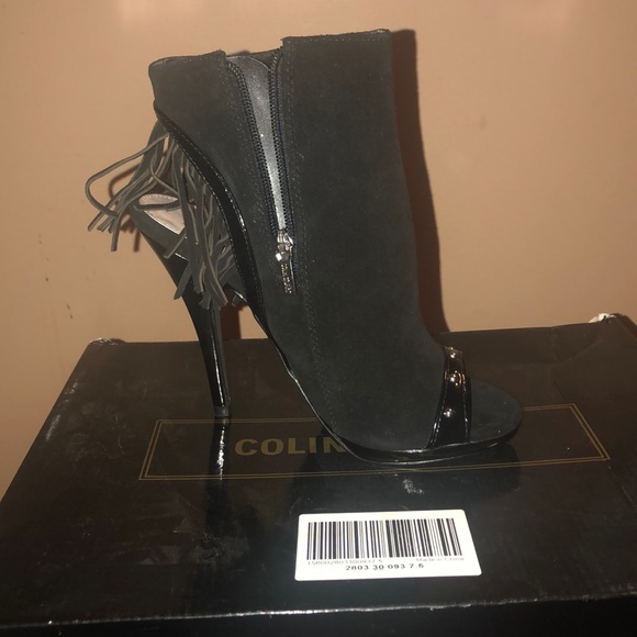 Colin Stuart Fringe Black Heels - Picture 2 of 4